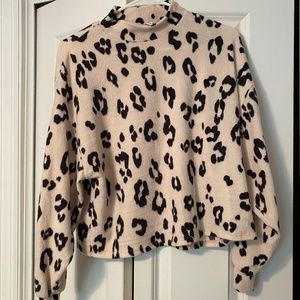 Francescas's Cheetah Mock Neck Top